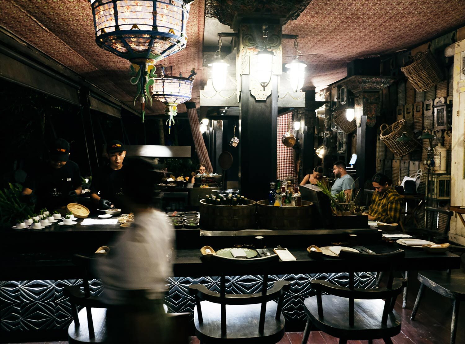 Capella Ubud In the dark jungle evening, the only appropriate thing to do, is to join the ten-seat Omakase dinner at Api Jiwa