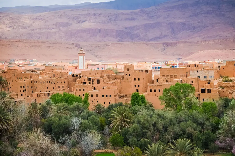 Mud Brick Homes Amidst the Majestic Atlas Mountains. This traditional type of homes were the most destroyed by September’s earthquake.