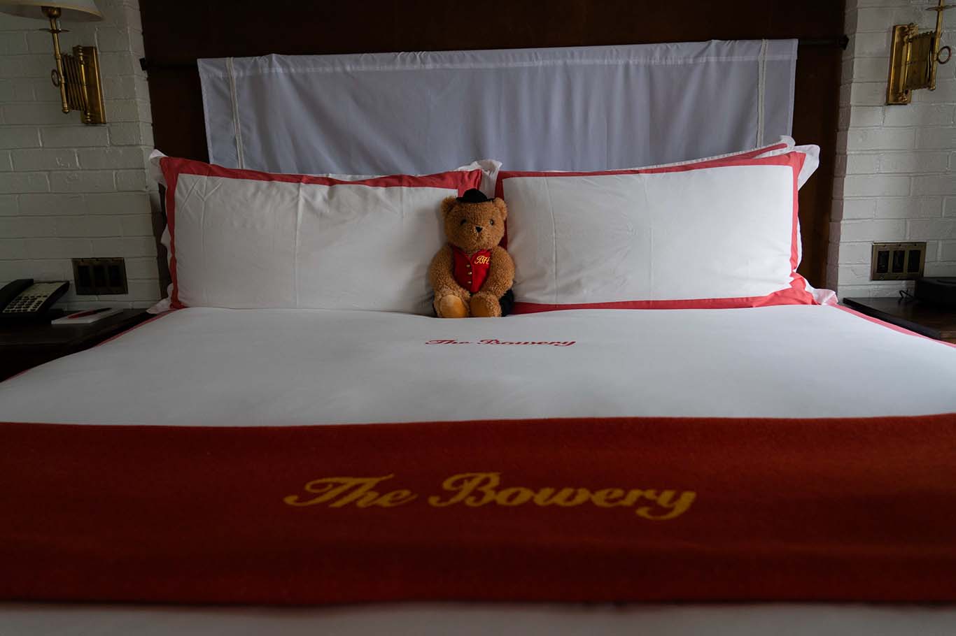 The Bowery Hotel Bo the Bowery bear will keep you warm at night, in this super comfy bed