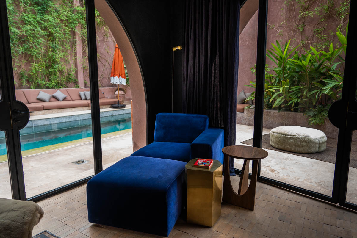 Maison Brummell With a perfect reading sofa next to a collection of interesting art and design books.