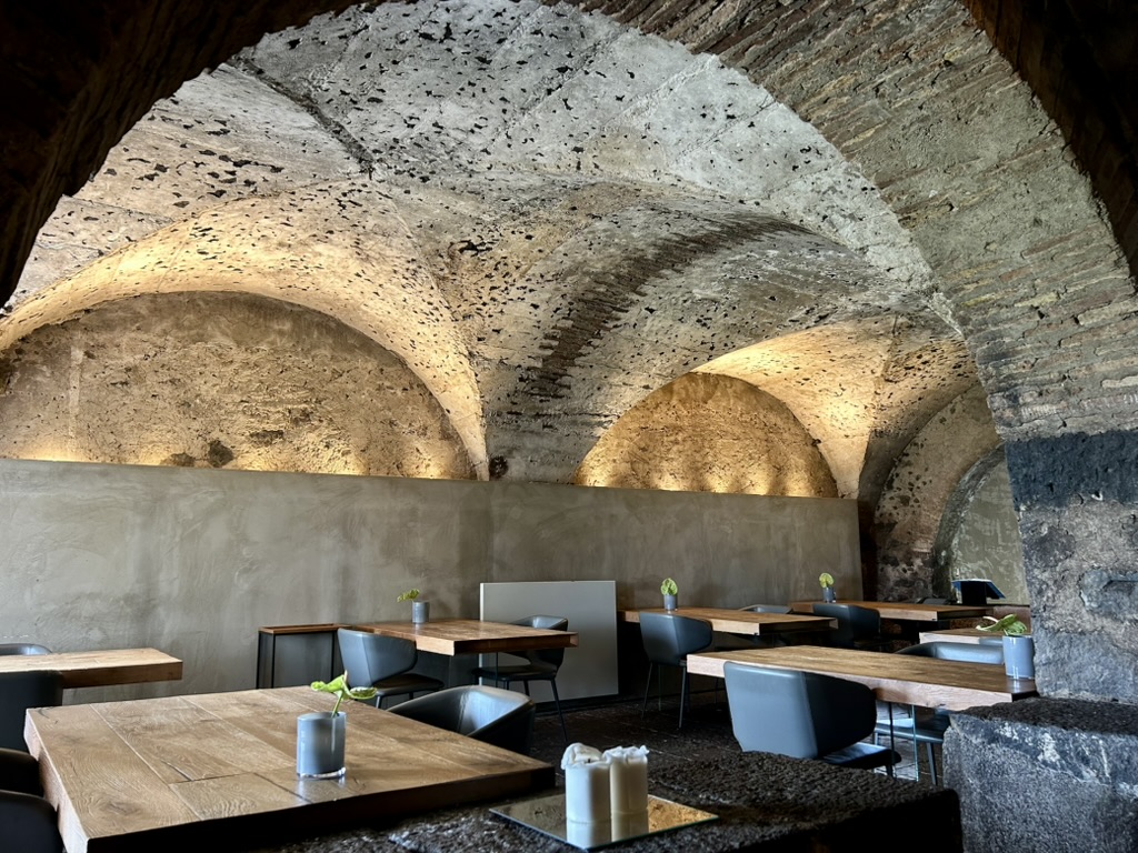 Zash Country Boutique Hotel & Spa Fine dining in the old wine cellar, constructed from Etna’s lava stone 