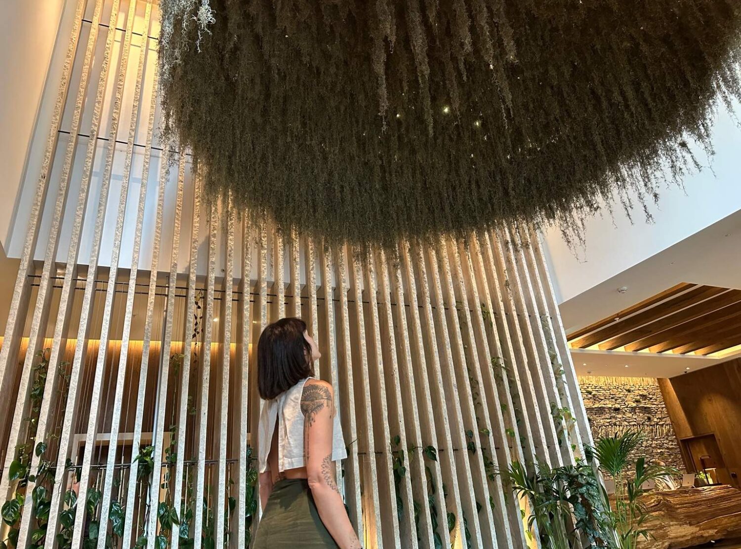 1 Hotel Mayfair My dear friend and creative powerhouse Dragana and that gigantic moss chandelier of a welcome 