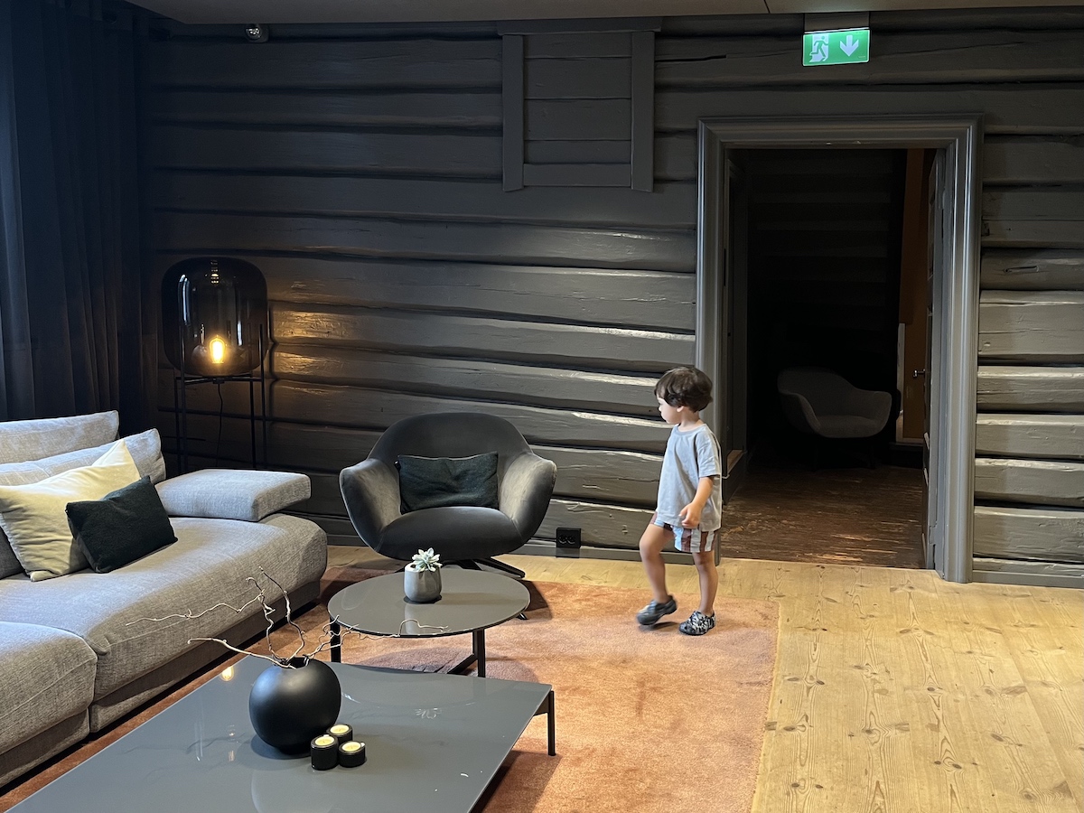 Tollboden Hotel I just adore these crooked beams in the shared livingroom. A slick and calm space (until Ziggy showed up)