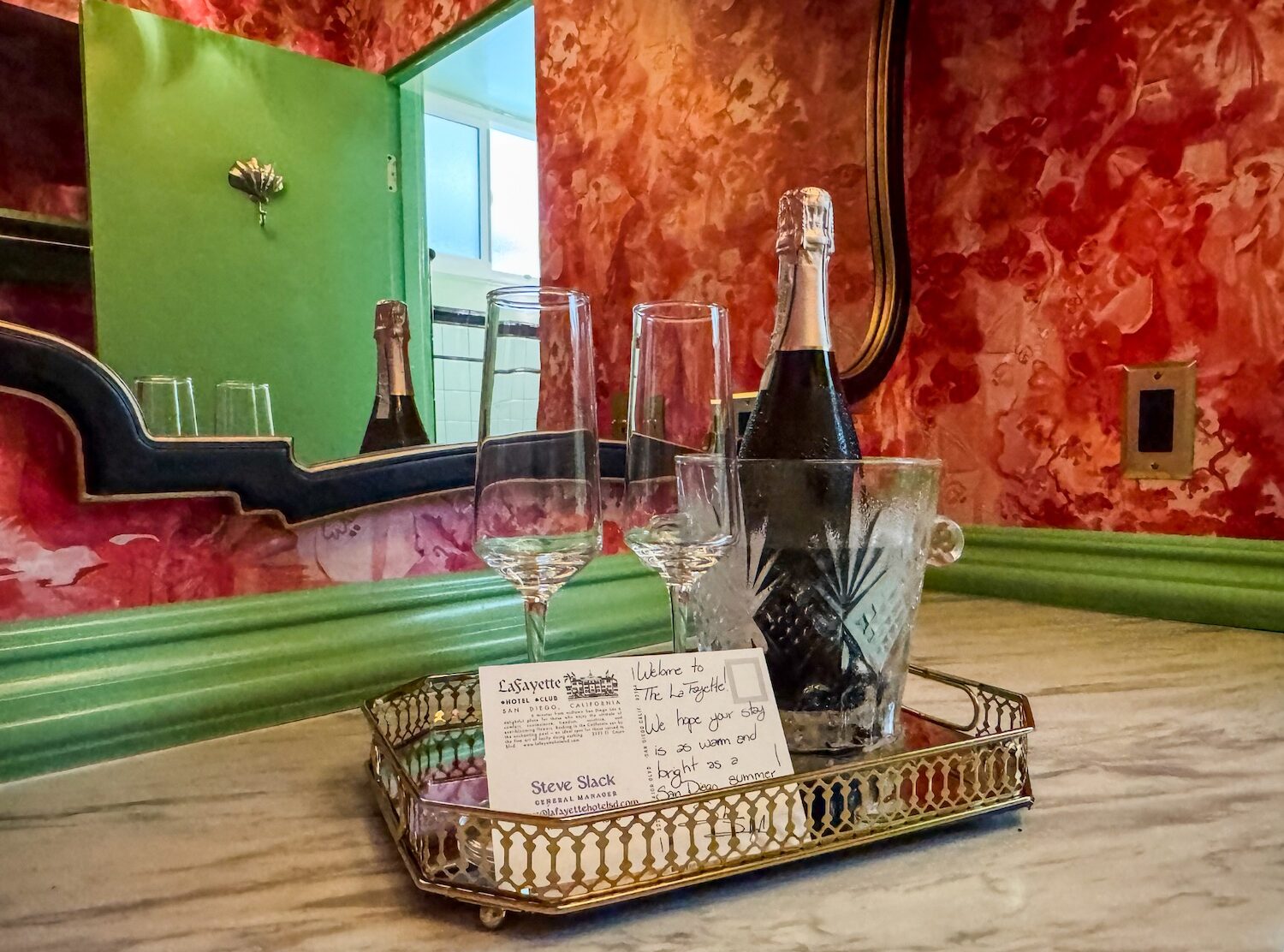 Lafayette Hotel San Diego  A welcome gift from the General Manager