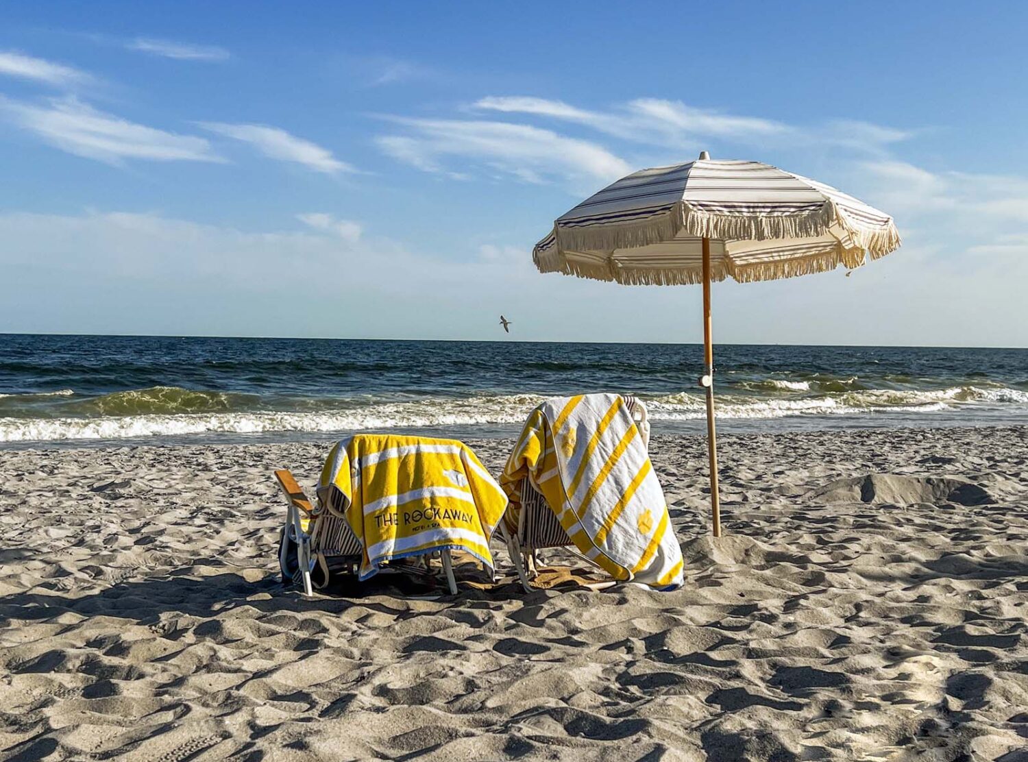 The Rockaway Hotel hotel staff provides guests with everything you may need for a day at the beach: chairs, towels and umbrellas.