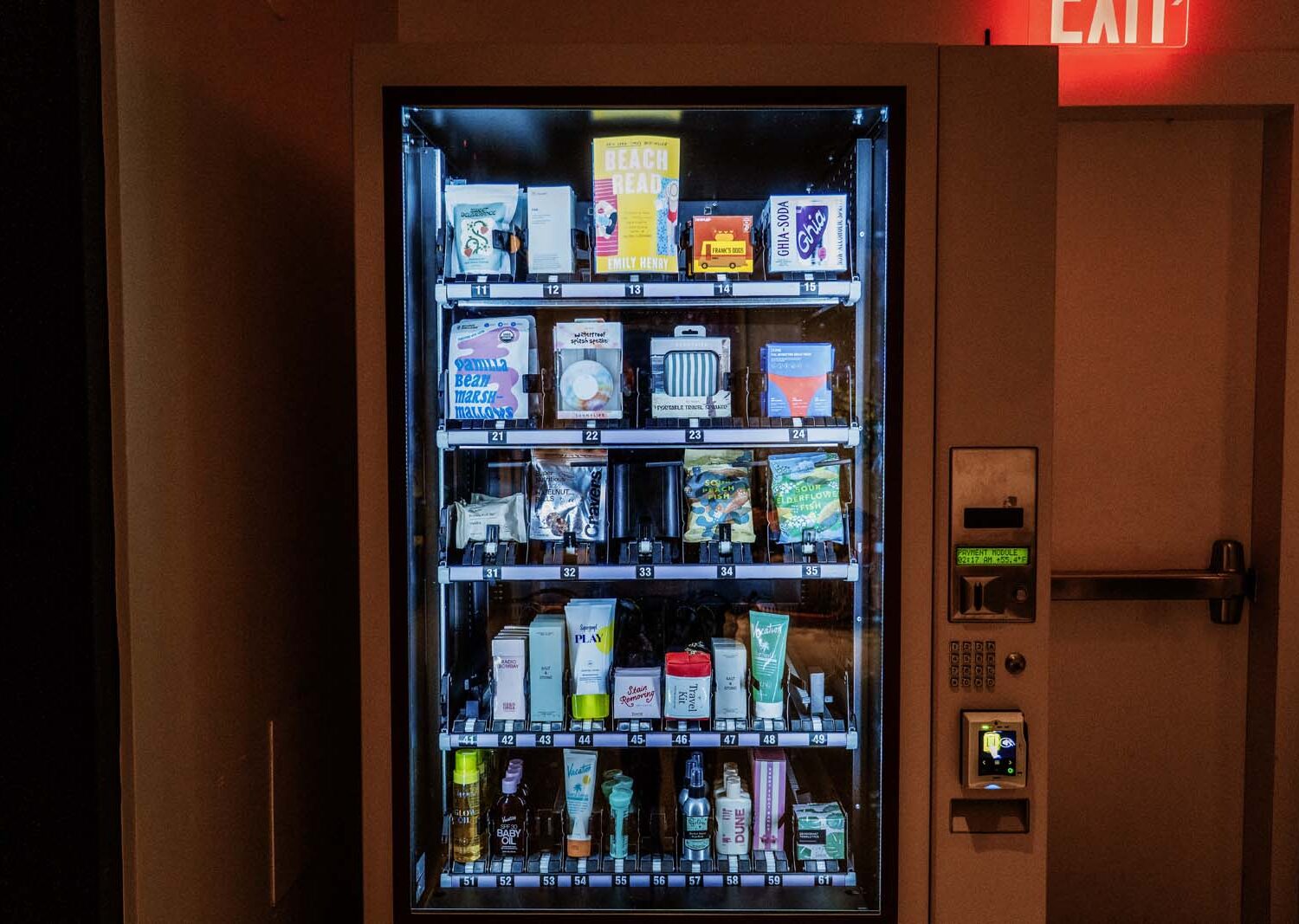 The Rockaway Hotel this vending machine also offers last minute essentials: from protein bars to sunblock, books and speakers