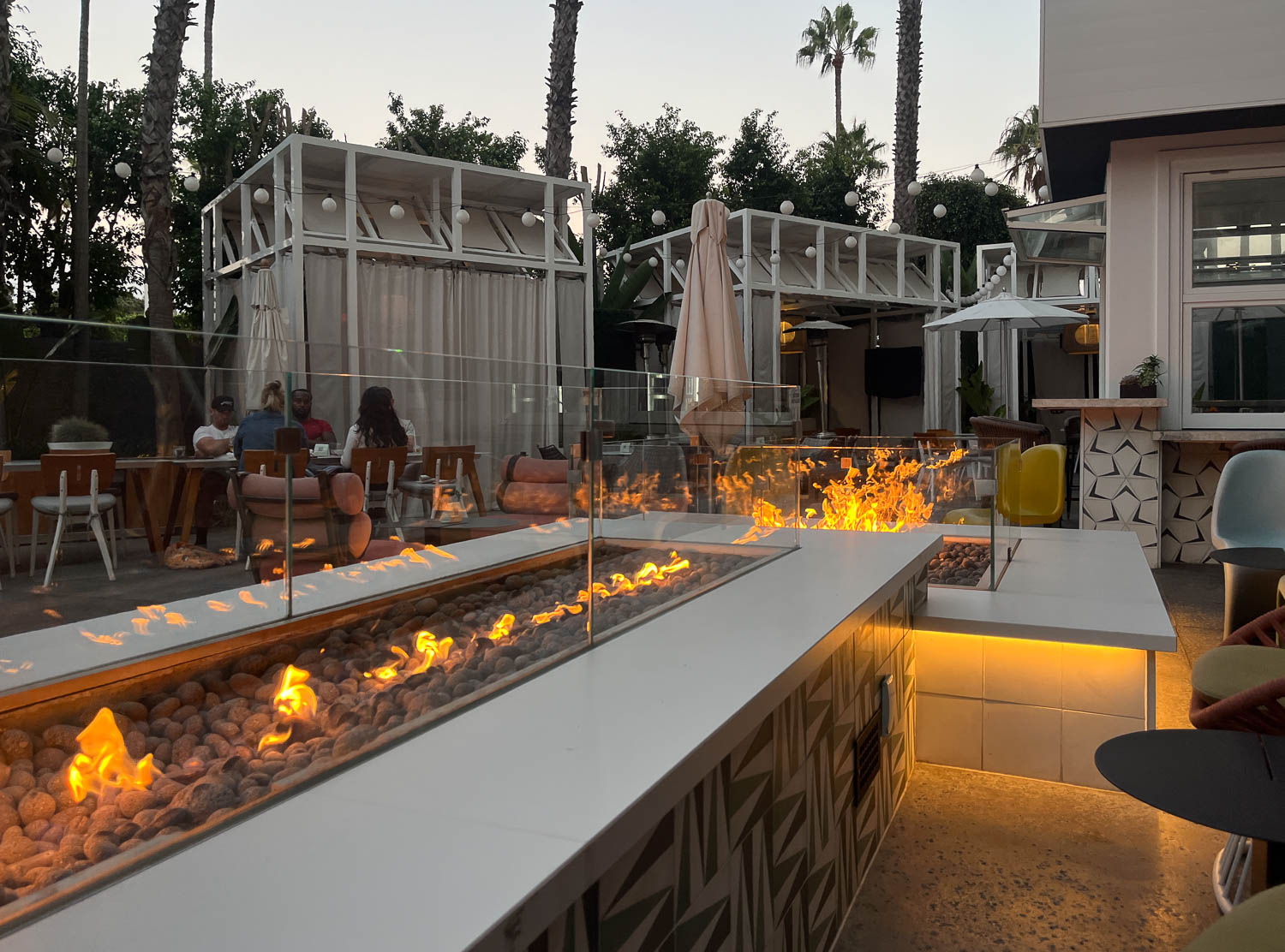 Viceroy Santa Monica Outdoor fire pits were a popular spot to cozy up on chilly evenings
