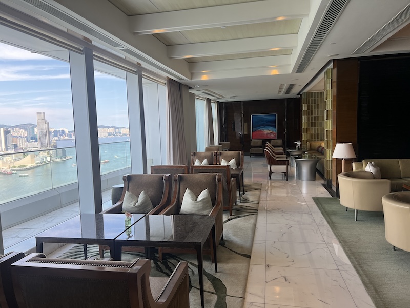 Four Seasons Hotel Hong Kong I spent plenty of time in the chic 45th-floor Executive Club lounge