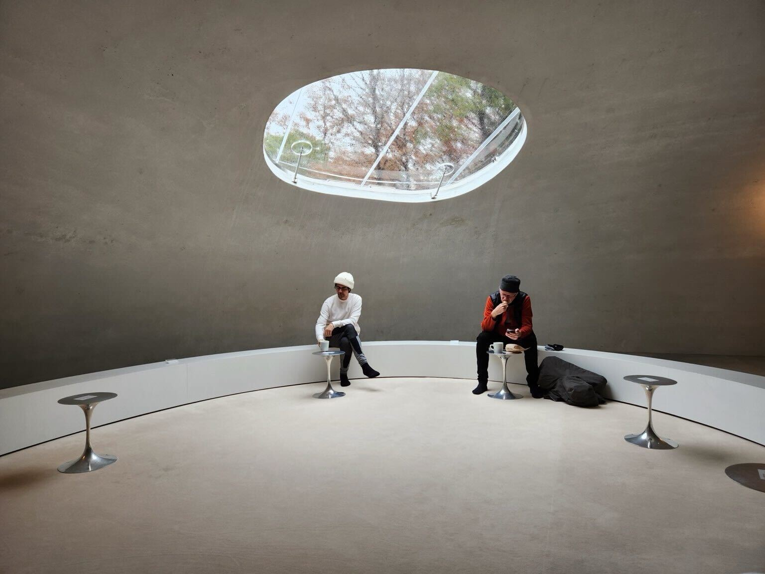 Damian at the Teshima Art Museum (also known as the Museum Of Water), that is part of the Benesse Art Site Naoshima project in Japan.