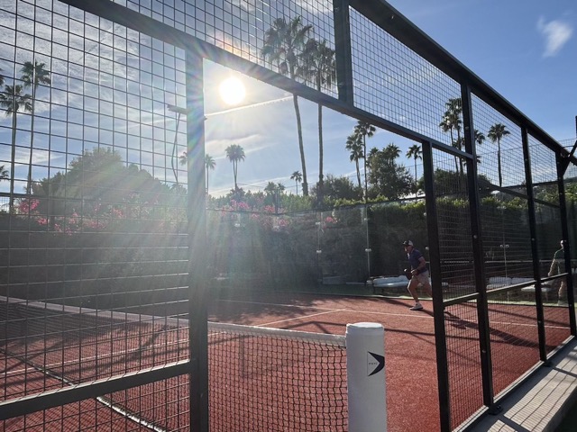 Parker Palm Springs Padel court! Go early before the sun bakes you 