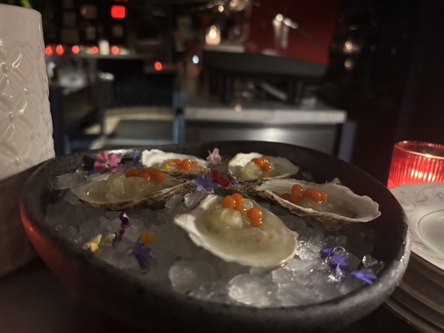 Parker Palm Springs Starting a decadent night with luxe oysters at the Counter Reformation bar