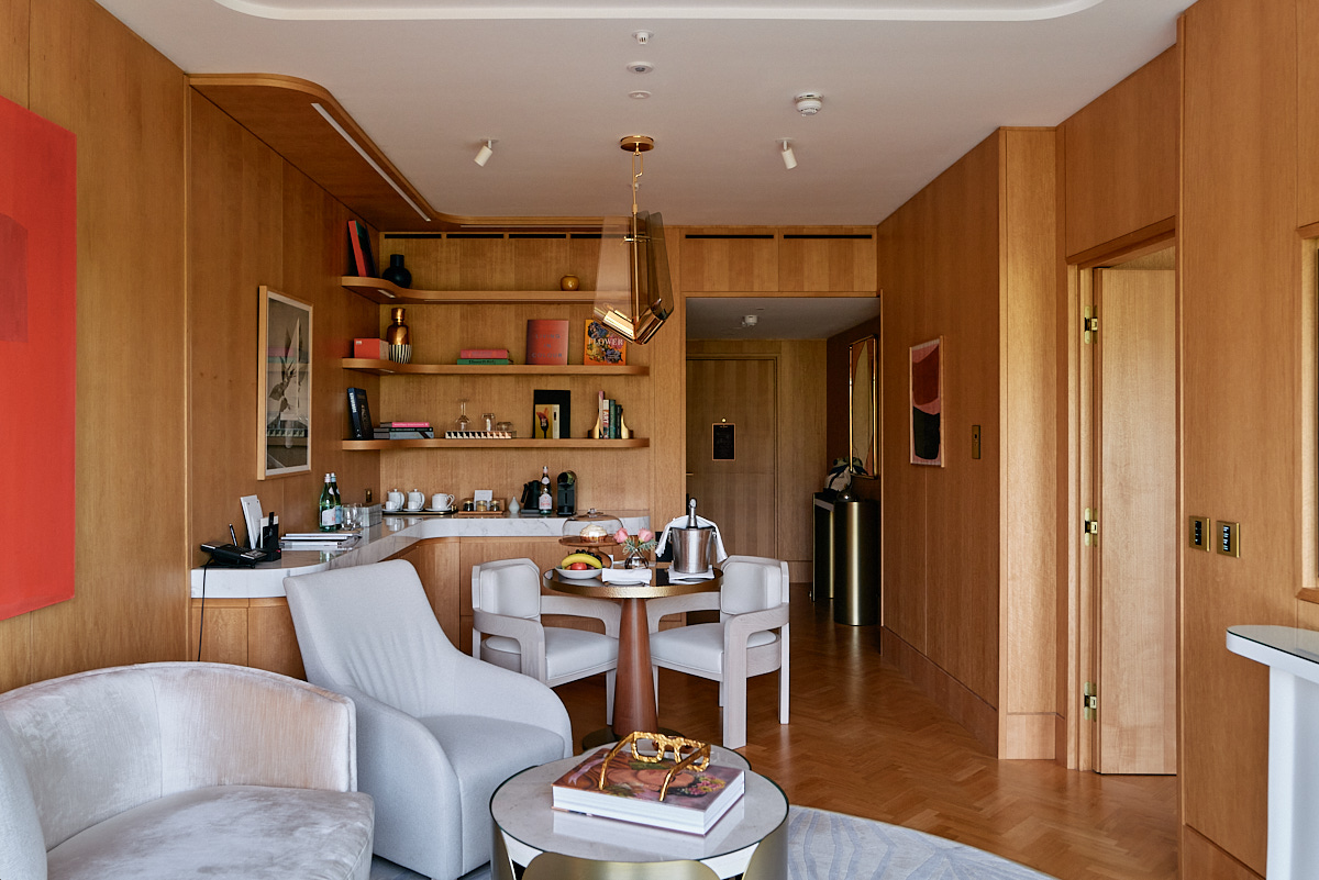 The Emory The living room in our suite by Alexandra Champalimaud