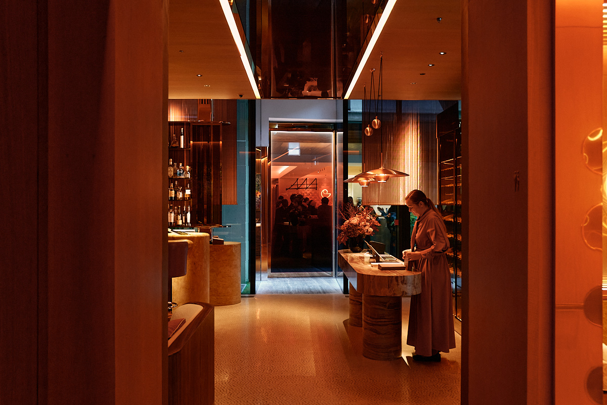 The Emory The lobby at The Emory, with door leading to sister hotel The Berkeley and its cafe, serving patisserie from Cedric Grolet