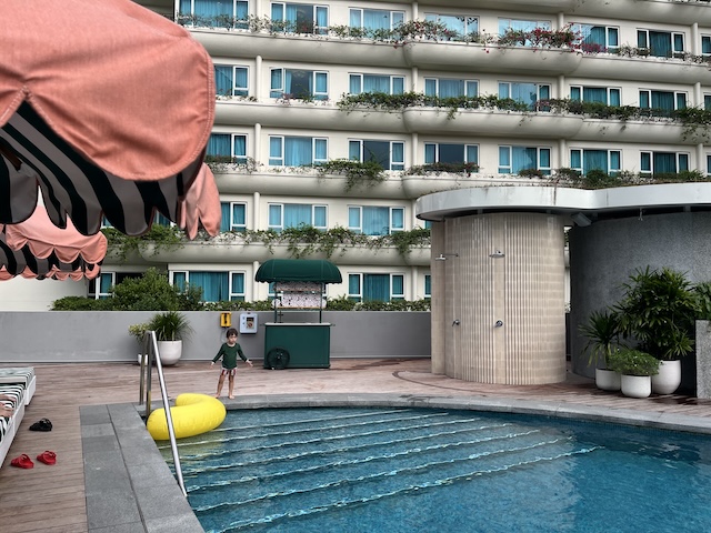 The Standard Singapore Our first stop was the pool. A perfect depth for all ages, surrounded by the iconic balconies of Shangri La property