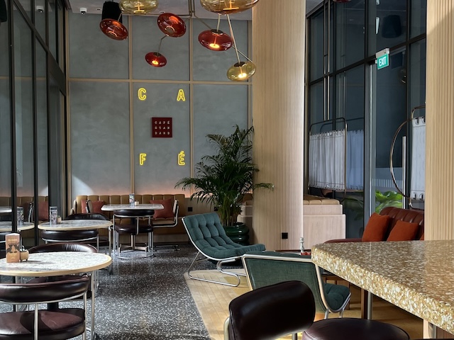 The Standard Singapore Cafe Standard is basically a Pinterest board of shades, textures and furniture 