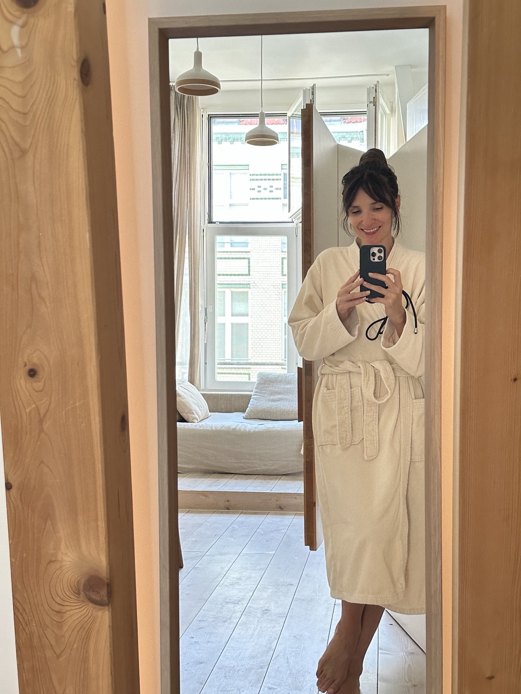 Happy and mischievously stretching beyond my late check out. It’s hard to leave! 