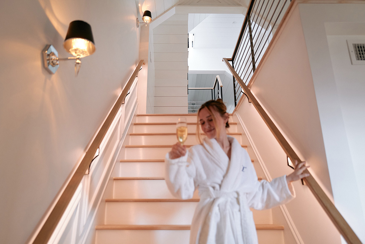 Inn at Taughannock Falls The tri-level suite has room to roam with custom lighting throughout