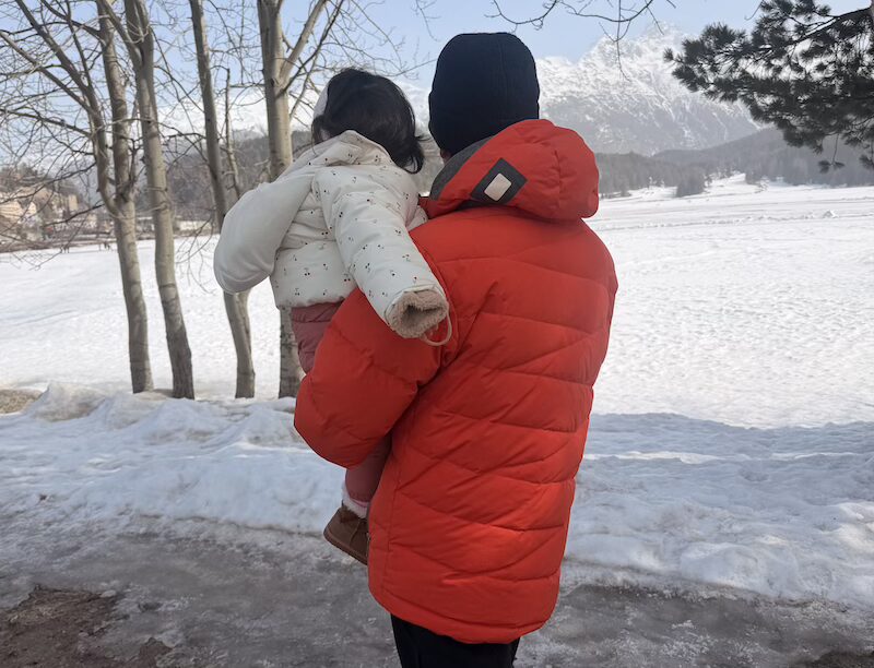 Grand Hotel des Bains Kempinski Walking to Lake St. Moritz