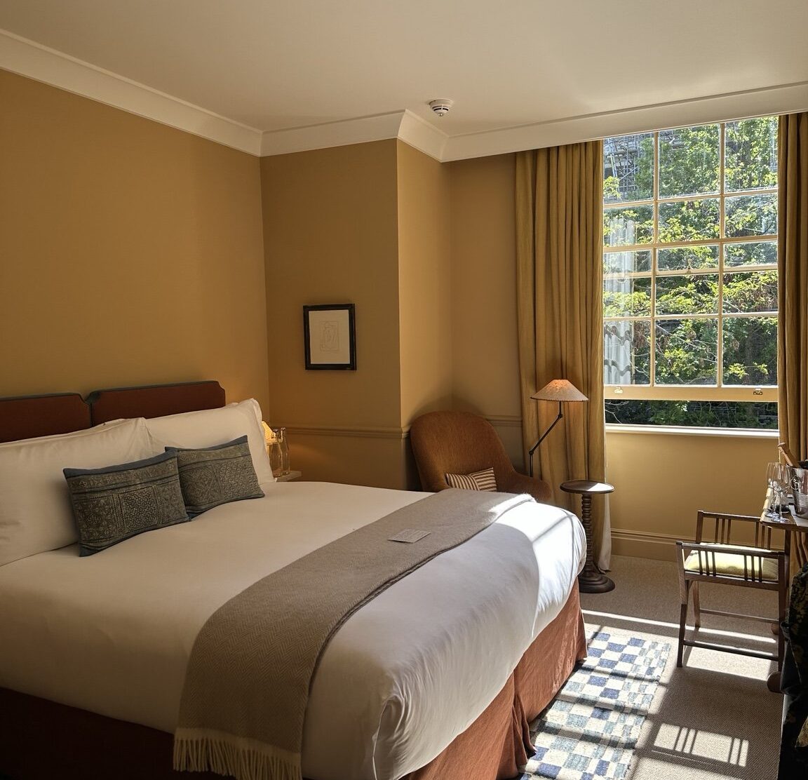 The Zetter Bloomsbury The bedroom: understated, warm, residential, and blissfully free of trend fatigue.