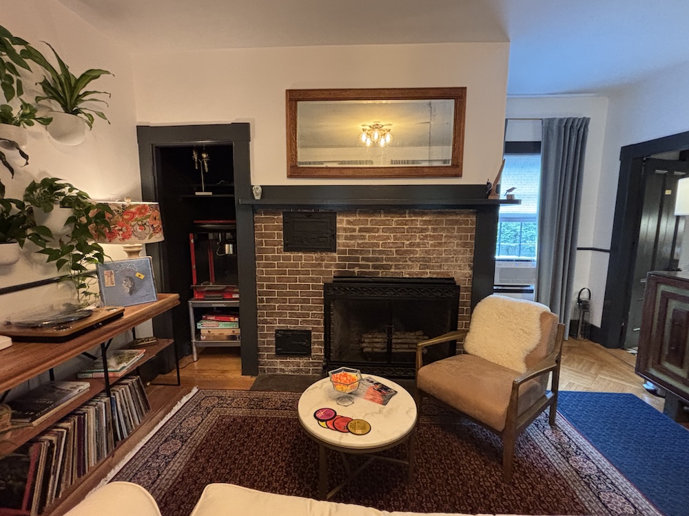 Addison Choate Cozy record nook in a parlor living room