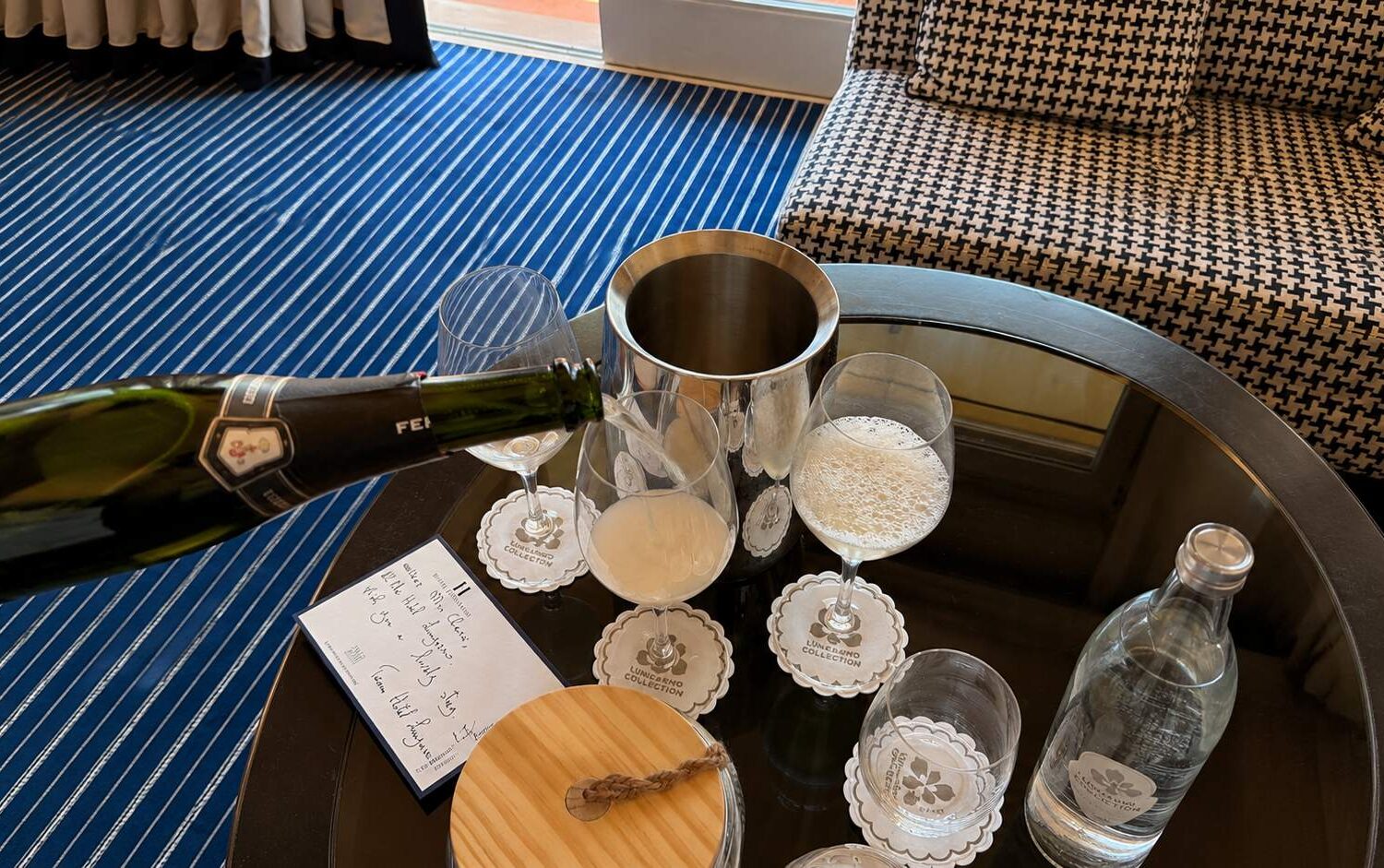 Hotel Lungarno Our welcome drinks from the gracious team