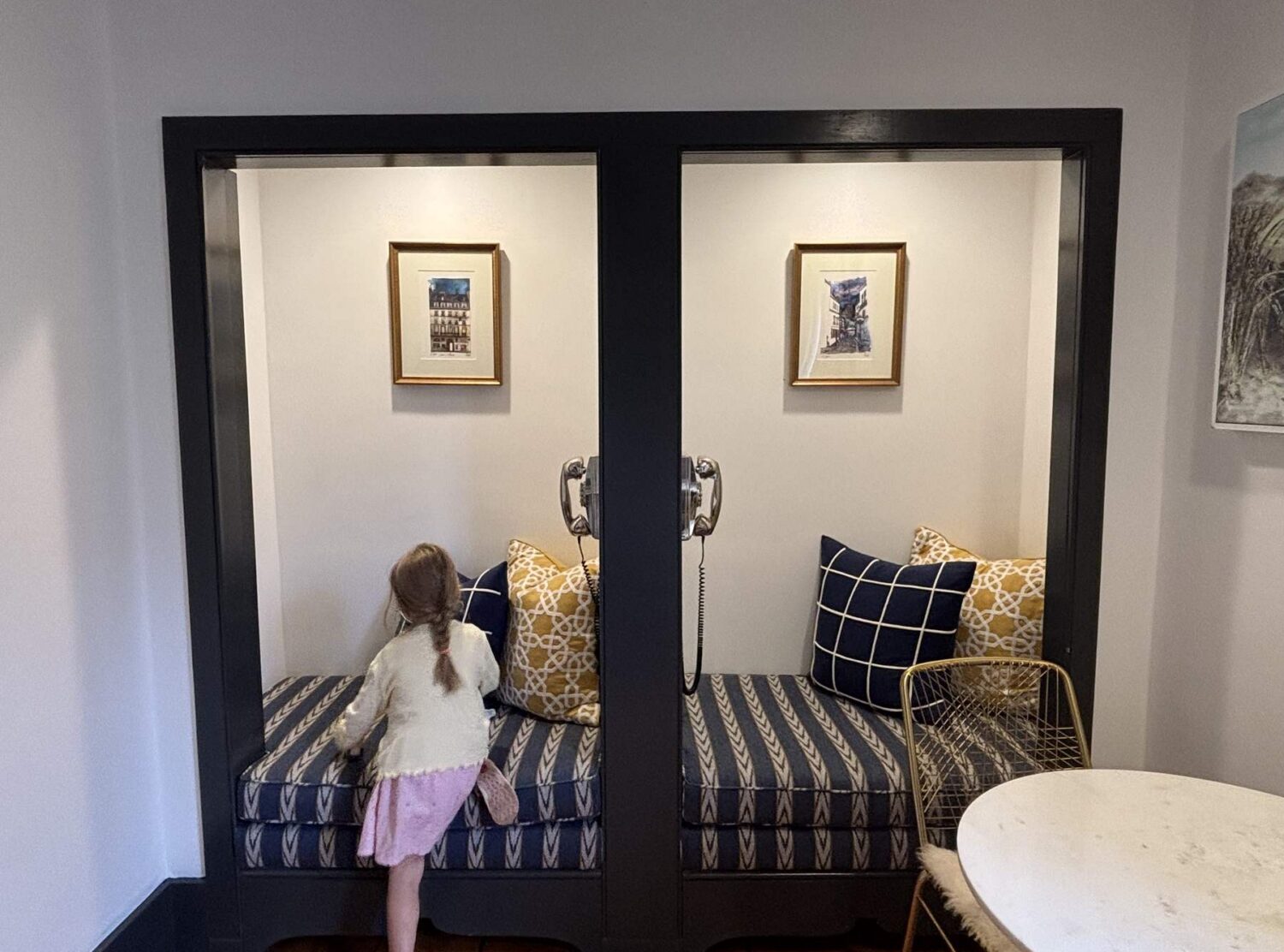 Addison Choate Twin phone booths in the main house