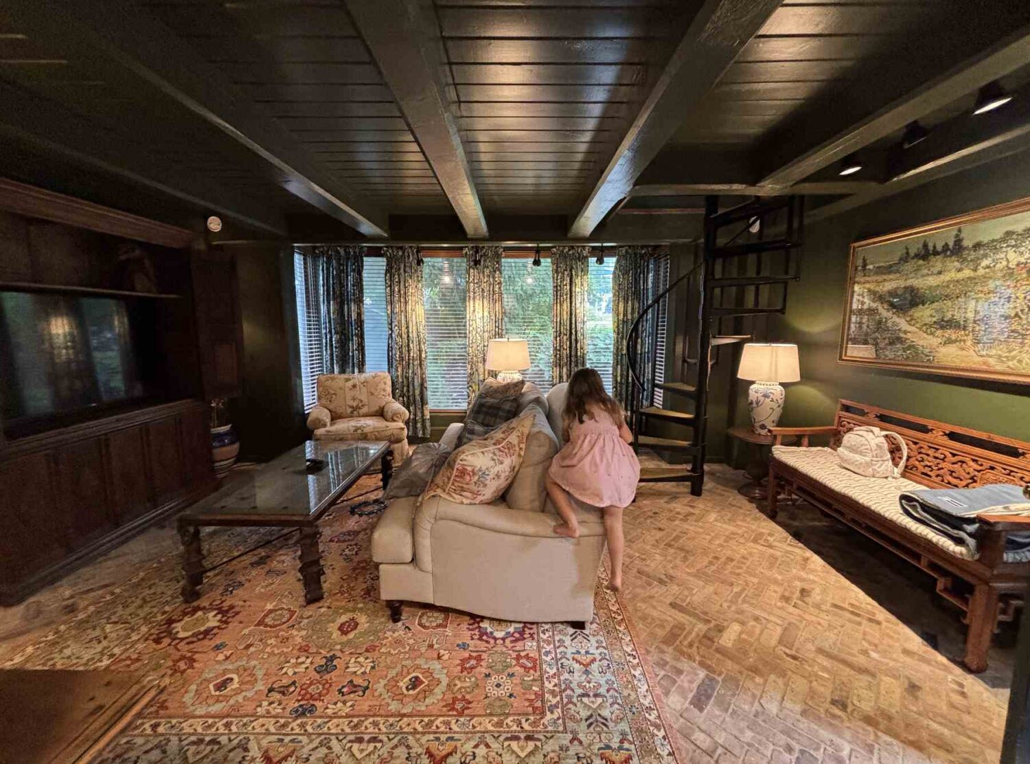 Addison Choate Our cozy living room could happily make a full-time home